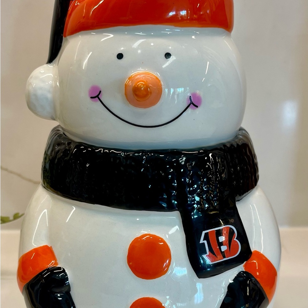 Cincinnati Bengals Snowman cookie jar